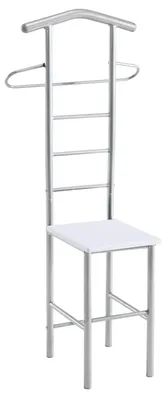 Produktbild von Herrendiener 2er-Set JIVO Kleiderständer Garderobenständer, Metall alufarben und MDF in weiss