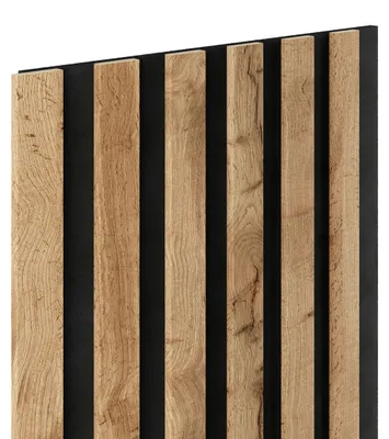 Zdjęcie produktu dla Lamele ścienne na czarnym filcu 6L Marbet Design WOODLINE SLIM 270x30 cm Dąb Wotan 1 szt.