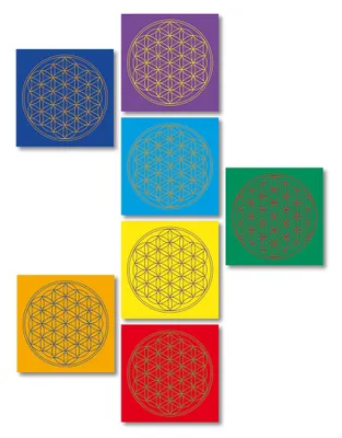 Produktbild von Leinwanddruck "Blume des Lebens" Set je 20x20cm