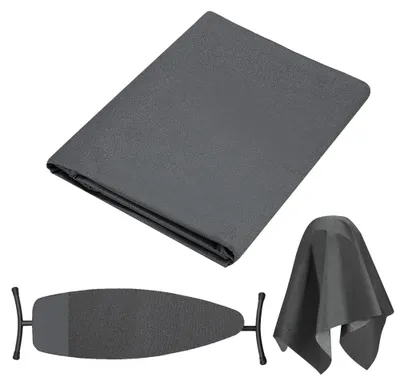 Image de Matériau ignifuge – Difficilement inflammable et résistant à la chaleur – Protège-surface pour table à repasser et travaux manuels – Gris foncé, 150 cm x 3 m