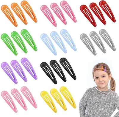 Produktbild von Glitzernde Haarspangen für Mädchen, 30 Stück, 5 cm, metallisch, glitzernd, Mädchenhaarspangen