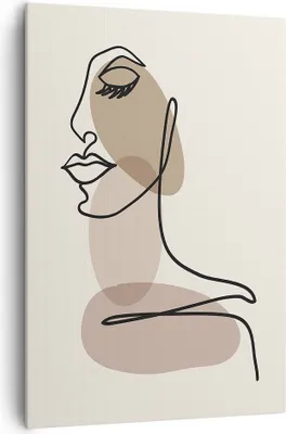 Produktbild von Bild auf Leinwand - Leinwandbild - Einteilig - Linie Kunst Boho - 70x100cm - Wand Bild - Wanddeko - Wandbilder - Leinwanddruck - Wanddekoration - Leinwand bilder - Wandbild - PA70x100-4728