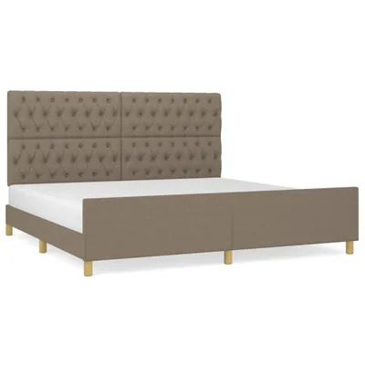 Produktbild von Bettgestell mit Kopfteil Taupe 200x200 cm Stoff