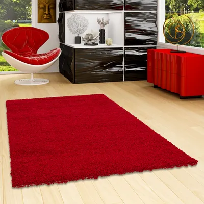 Produktbild von Hochflor Langflor Shaggy Teppich Aloha Rot, Größe:60x110 cm