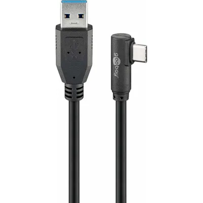 Obrázek produktu pro goobay Kabel USB C na USB A 3.0 90° černý 0,5 m