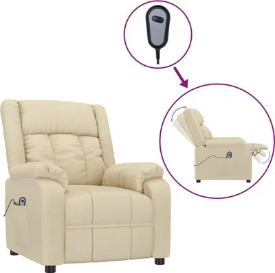 Produktbild von vidaXL Relaxsessel Elektrisch Creme Stoff