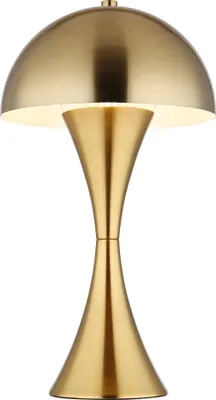 Produktbild von Globo Lighting Tischleuchte Metall messingfarben matt, Metall messingfarben matt, Kabel PVC weiß, Wippschalter am Kabel, ø: 200mm, H: 361mm, Kabellänge 1500mm, exkl. 1x E27 40W 230V