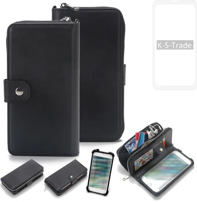 Produktbild von K-S-Trade 2in1 Handyhülle Schutzhülle kompatibel mit Xiaomi Redmi Note 9 & Portemonnee Cover Handy Hülle Case Etui Geldbörse Wallet Bookstyle