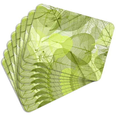 Produktbild von MG Design Set aus 8 Kork-Platzsets - Abstract Leaves 2 - 30 x 40 cm - hitzebeständig & abwischbar, mit Korkrückseite