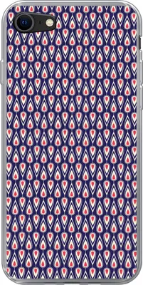 Produktbild von MuchoWow® Handyhülle Schutzhülle Hülle für Telefoonhoesje iPhone 8 Muster - Vintage - Blau - Rot Silikon Softcase Handy Hülle - Schutzhaube