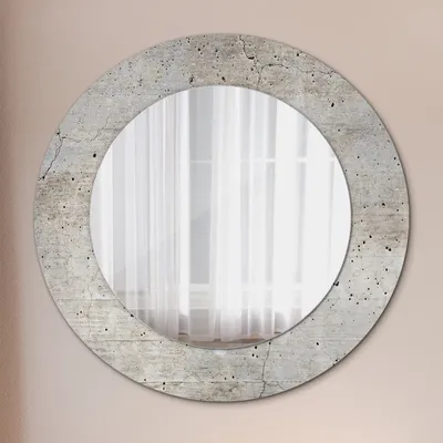 Produktbild von Wohnzimmer Spiegel - Mirror zum Wandspiegel Schlafzimmer – Schminkspiegel - Grau Beton - Runder: Ø50cm