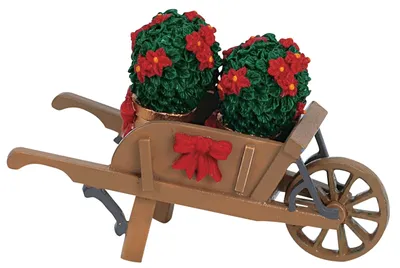 Produktbild von Weihnachtsfigur Wheelbarrow with poinsettias