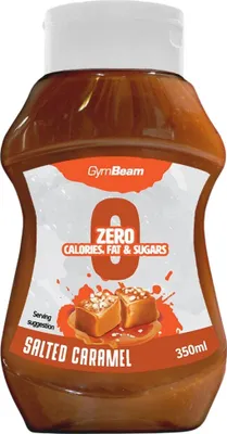 A bottle of GymBeam ZeroSyrup Salted Caramel.