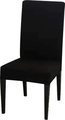 Obrázok produktu pre Stretch Unicoloured Chair Cover, moderný elastický poťah na stoličky pre domácnosti, kuchyňa, hotel, čierna