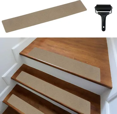 Produktbild von Famanu Treppenmatten modern - 15 Stück, 60 x 12 cm, selbstklebend, grau