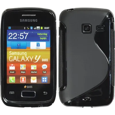 Produktbild von PhoneNatic Case kompatibel mit Samsung Galaxy Y Duos - schwarz Silikon Hülle S-Style + 2 Schutzfolien