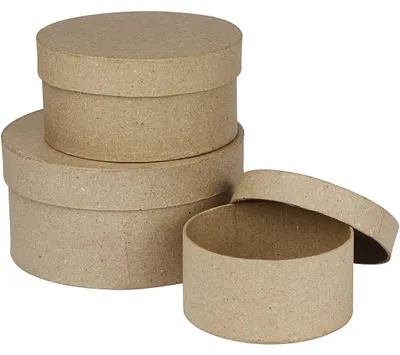 Produktbild von Runde Schachteln , H 5+6,5+7,5 cm, D 10+13+16 cm, 3 Stk/ 1 Set [HOB-263700]