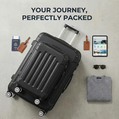 Produktbild von ProximaX Kofferset 3er Hartschale ABS, Reisekoffer Set S/M/L mit TSA Schloss & 360° Rollen, Leicht & Robust Trolley Koffer Schwarz
