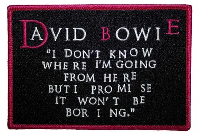 Produktbild von David Bowie - Aufnäher zum Aufbügeln "I Dont Know Where I´m Going" RO13803 (Einheitsgröße) (Schwarz/Pink/Weiß)