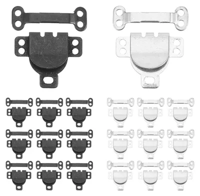 Hosenhaken 10 Paar, Silber/Schwarz, 16,5 mm, für Hosenbund