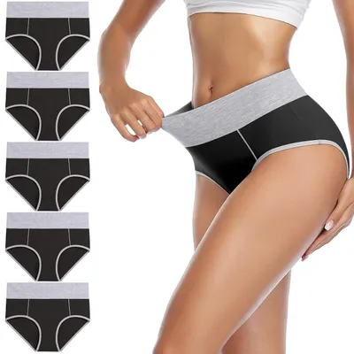Produktbild von 5er-Pack Baumwoll-Hochbundslips für Damen