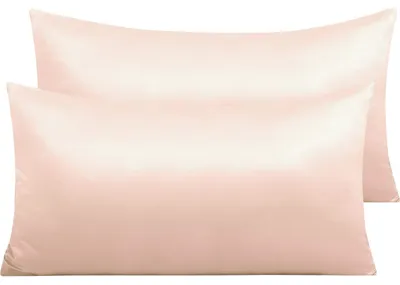 Immagine prodotto di Coperte per cuscini in raso, adatte per capelli e pelle, 40x80 cm, set da 2, colore rosa