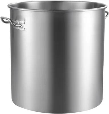 Image de Casserole en acier inoxydable, 84 litres, grande capacité, ensemble de cuisson robuste avec poignée, idéal pour les grands événements, qualité supérieure, finition lisse, couleur argent