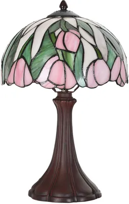 Produktbild von LumiLamp 5LL-6307 Tiffany Tischlampe Rosa Ø 27x40 cm E14 max 40 Watt
