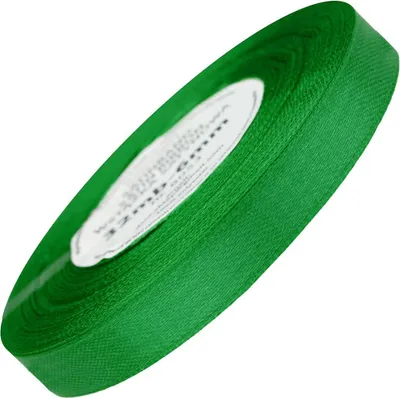 Image de Ruban de satin 12 mm - vert fort - 32 mètres courants