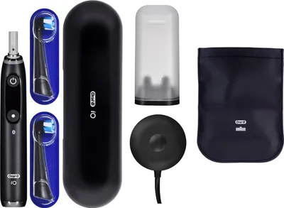 Productafbeelding van Oral-B iO Serie 7, Volwassenen, Tandvleesverzorging, Intensief, Polijsten, Geschikt voor gevoelig tandvlees, Whitening, 17.400 bewegingen per minuut, Zwart, Zwart, Rond