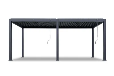 Produktbild von Pergola PLUS Aluminium freistehend | 3 x 6 M | Lamellendach anthrazit Terrassenüberdachung | Simpo Lifestyle