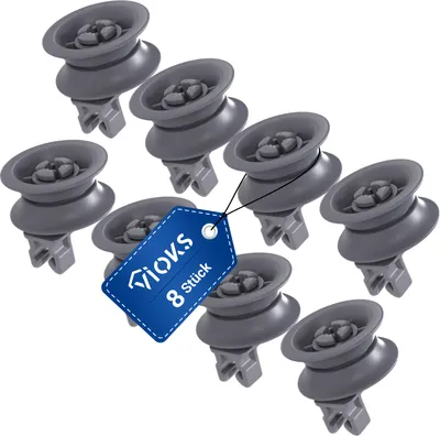 Produktbild von Korbrolle 8x passend wie Bosch 00611666 00165313 Rad 31mmØ für Oberkorb Geschirrspüler
