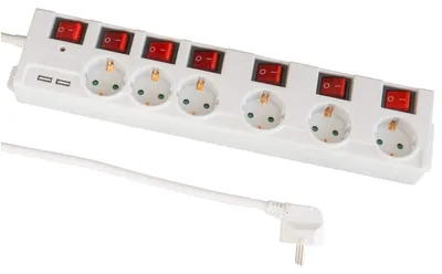 Immagine prodotto di Ciabatta multipresa a 6 prese con porte USB e protezione da sovratensione