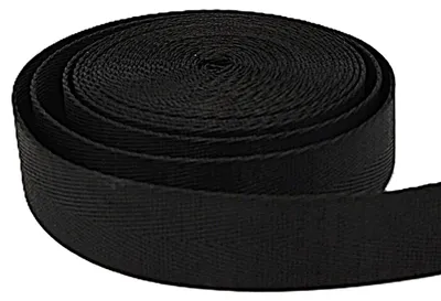 Gurtband 25 mm, Polyester, Schwarz, 10 m Rolle