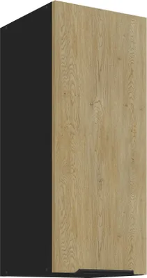 Produktbild von Küchen Hängeschrank 30 cm CREMONA Eiche hell + Schwarz matt Küche Küchenzeile Küchenblock Einbauküche
