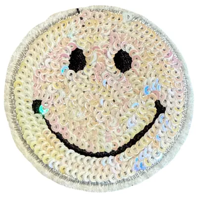 Produktbild von Smiley-Aufbügelbild mit Pailletten