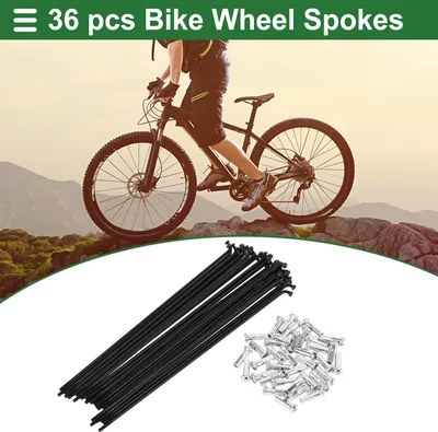 Image de Rayons De Vélo Universels Pour Roue De Vélo 14G 181Mm En Acier Au Carbone Noir 1 Ensemble