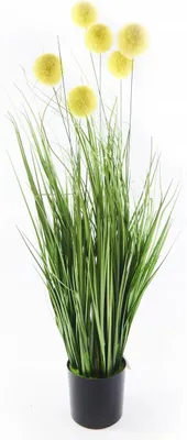 Zdjęcie produktu dla Trawa Sztuczna Gęsta Fejka Żółte Kwiaty 85Cm