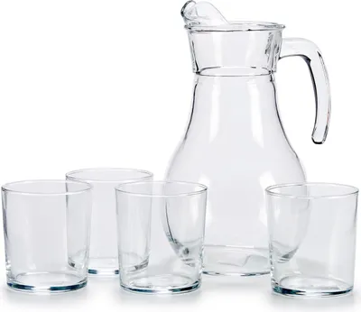 Obrázek produktu pro Skleněný džbán se 4 sklenicemi KARO