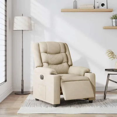 Immagine prodotto di vidaXL Poltrona relax elettrica in tessuto crema