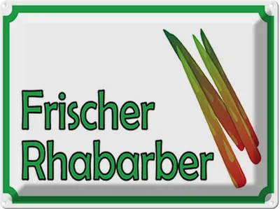 Produktbild von vianmo Blechschild 30x40 cm frische Rhabarber Hofladen Marktstand Laden Obst Gemüse