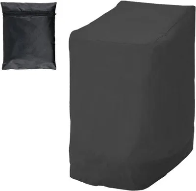 Image de Housses de protection Benzoa® pour chaises de jardin empilables – Lot de 2, tissu Oxford 210D, imperméable et résistant aux UV, dimensions 114x85x65 cm, avec cordon de serrage et fermeture à clip