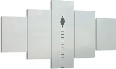 Produktbild von Bild auf Leinwand - Leinwandbild - 5 Teile - Leiter Himmel Symbol - 125x70cm - Wand Bild - Wanddeko - Wandbilder - Leinwanddruck - Bilder - Wanddekoration - Leinwand bilder - Wandbild - EA125x70-4463