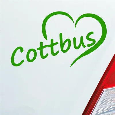 Produktbild von Auto Aufkleber Cottbus Herz Stadt City Liebe Love Heimat 12x8 cm Hellgrün Sticker Heckscheibenaufkleber