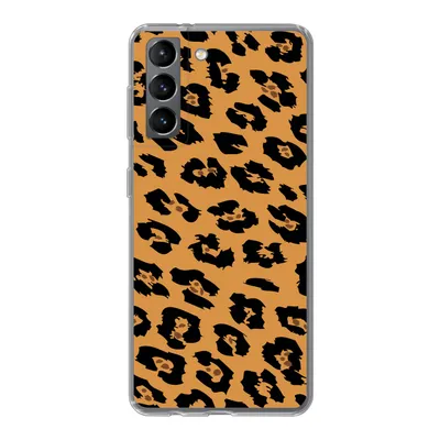 Produktbild von MuchoWow® Handyhülle Schutzhülle Hülle für Samsung Galaxy S21 Pantherdruck - Orange - Schwarz Silikon Softcase Handy Hülle - Softcase