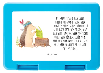 Produktbild von Mr. & Mrs. Panda Essensdose Igel Federschmuck - Weiß - Geschenk, Abenteuer, Tiere, Bento Box, Lagerfeuer, Snackbox, Vesperbox, Lunchbox, Indianer, Camping, Vorratsdose