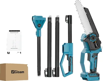 Obrázok produktu pre Teleskopická elektrická reťazová píla, priemer rezu 8 palcov, vrátane 4 predlžovacích tyčí, bez batérie, bez zástrčky