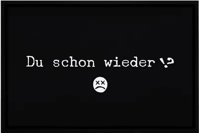 Produktbild von Fußmatte mit Spruch lustig Du schon wieder? emojji Ironie Witz rutschfest & waschbar Moonworks® weiß 60x40cm