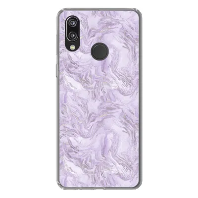 Produktbild von MuchoWow® Handyhülle Schutzhülle Hülle für Huawei P20 Lite (2020) Marmor - Silber - Muster Silikon Softcase Handy Hülle - Kartenhalter