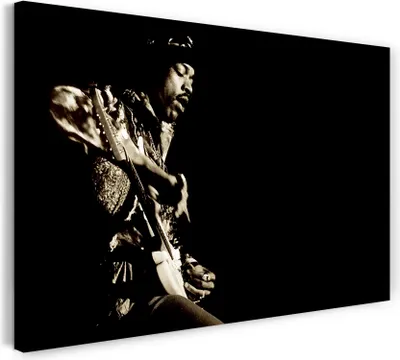 Produktbild von Leinwandbild (80x60cm): Jimi Hendrix Konzert live Gitarre Rock-Star Musik-Legende Band, echter Holz-Keilrahmen inkl. Aufhänger, handgefertigt in Deutschland